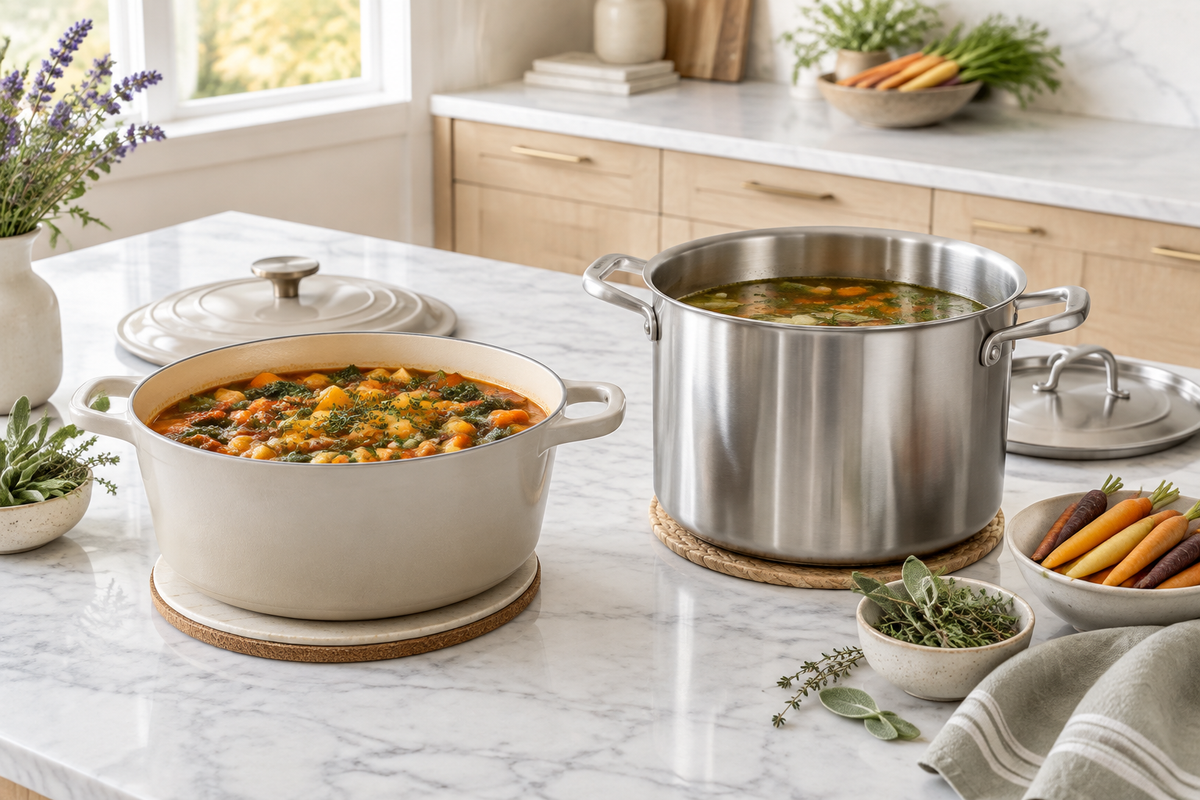 Dutch Oven vs. Stock Pot: Which Is Better for Soup, Stew, and Broth?