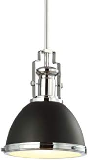 JONATHAN Y Homer Industrial Dome Pendant 10", Black/Chrome by JONATHANY