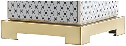 JONATHAN Y Cleo 21.5" Ceramic Metal Ginger Jar Table Lamp, White/Navy - Image 6