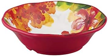 UPware 12 Piece Pink Floral Melamine Dinnerware Sets, Outdoor Dishes Set, Plates and Bowls Sets, Service for 4, Multicolor - Image 6