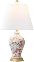 JONATHAN Y Grace 24" French Country Floral Urn Ceramic Lamp, White/Red by JONATHANY