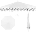 JONATHAN Y Tracy 9' Scalloped Market Patio Umbrella, White by JONATHANY
