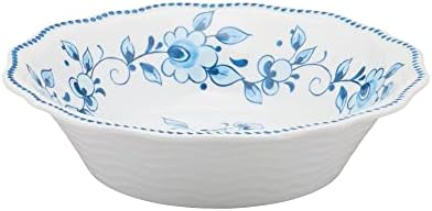 UPware 12 Piece Blue and White Floral Melamine Dinnerware Sets, Outdoor Dishes Set, Plates and Bowls Sets, Service for 4, Blue - Image 7