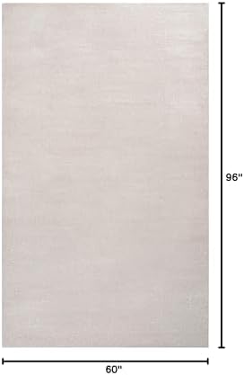 JONATHAN Y Haze Solid Low-Pile Ivory Indoor Area Rug 5x8, Coastal,Bohemian,Minimalist,Classic, Easy-Cleaning for Living Room,Bedroom,Kitchen,Pet Friendly,Non-Shedding (SEU100D-5) - Image 2
