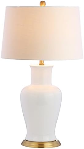 JONATHAN Y Julian Classic Ceramic Urn Metal LED Table Lamp 29", White/Gold by JONATHANY