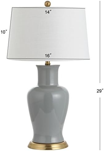 JONATHAN Y Julian Classic Ceramic Urn Metal LED Table Lamp 29", Gray - Image 6