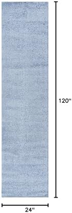 JONATHAN Y Haze Solid Low-Pile Classic Blue Runner Rug 2x10, Coastal,Bohemian,Minimalist,Classic, Easy-Cleaning for Living Room,Bedroom,Kitchen,Pet Friendly,Non-Shedding (SEU100F-210) - Image 2