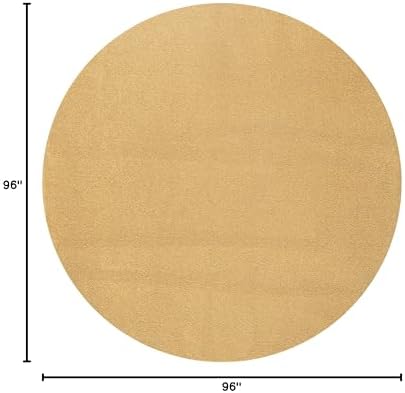 JONATHAN Y Haze Solid Low-Pile Mustard 8' Round Indoor Area Rug, Coastal,Bohemian,Minimalist,Classic, Easy-Cleaning for Living Room,Bedroom,Kitchen,Pet Friendly,Non-Shedding (SEU100B-8R) - Image 2