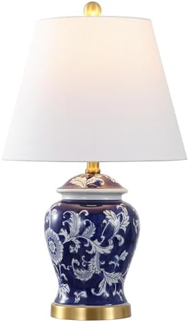 JONATHAN Y Penelope Ginger Jar 22" LED Table Lamp, Navy/White by JONATHANY