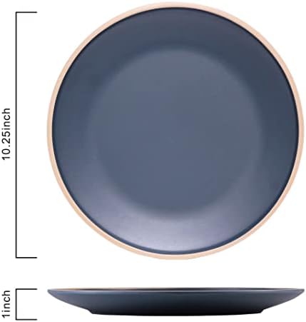 Melamine Dishes Sets of 6, Melamine Plates,10.5 Inch Dinner Plates, Outdoor Dinnerware Sets, Unbreakable, BPA Free, Dishwasher Safe, Blue - Image 4