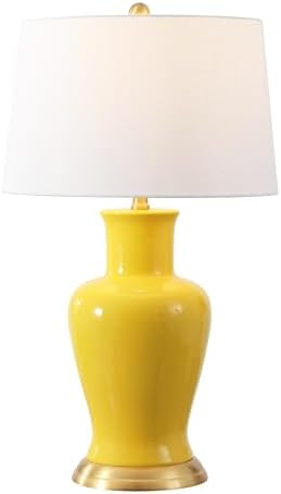 JONATHAN Y Julian Classic Ceramic Urn Metal LED Table Lamp 29", Yellow by JONATHANY