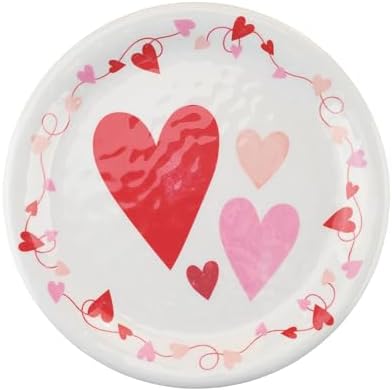 UPware 12 Piece Love Hearts Melamine Dinnerware Sets, Outdoor Dishes Set, Plates and Bowls Sets, Valentine's Day Decorations, Service for 4, Red - Image 6