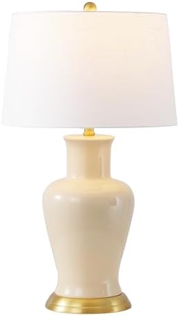 JONATHAN Y Julian Classic Ceramic Urn Metal LED Table Lamp 29", Almond by JONATHANY