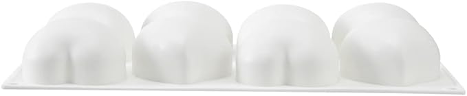 Pastry Tek 8 Cavities Heart Molds, 10 Oven-Ready Heart Pans - Flexible, Freezable, White Silicone Heart Shaped Molds, Easy Release, For Baking - Restaurantware