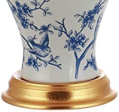 JONATHAN Y Grace 24" French Country Floral Urn Ceramic Lamp, Blue/White - Image 6