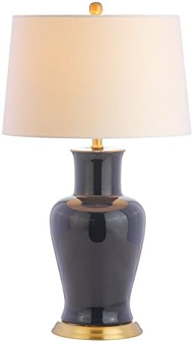 JONATHAN Y Julian Classic Ceramic Urn Metal LED Table Lamp 29", Navy by JONATHANY