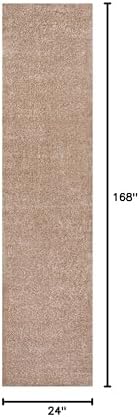 JONATHAN Y Haze Solid Low-Pile Beige Runner Rug 2x14, Coastal,Bohemian,Minimalist,Classic, Easy-Cleaning for Living Room,Bedroom,Kitchen,Pet Friendly,Non-Shedding (SEU100G-214) - Image 2