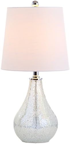 JONATHAN Y Mona Coastal Mini LED Table Lamp 20" Bedside, Mosaic White by JONATHANY