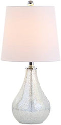 JONATHAN Y Mona Coastal Mini LED Table Lamp 20" Bedside, Mosaic White by JONATHANY