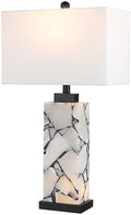 JONATHAN Y Elizabeth Alabaster Nightlight Lamp 27.5", White/Black by JONATHANY