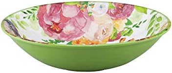 UPware 12 Piece Rose Garden Melamine Dinnerware Sets, Outdoor Dishes Set, Plates and Bowls Sets, Service for 4, Multicolor - Image 6