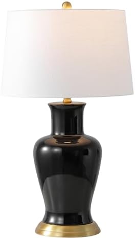 JONATHAN Y Julian Classic Ceramic Urn Metal LED Table Lamp 29", Black by JONATHANY