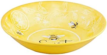 UPware 12 Piece Sweet Bees Melamine Dinnerware Sets, Outdoor Dishes Set, Plates and Bowls Sets, Service for 4, Yellow - Image 4