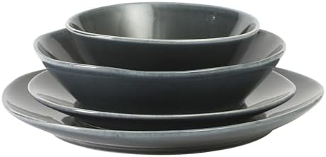 Bloomhouse - Two Time Oprah's Favorite Things Winner - Montecito Breeze 16 Piece (Service for 4) Double Plates and Bowls Stoneware Reactive Glaze Dinnerware Set - Laguna Dawn - Image 6