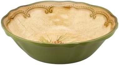 UP 12 Piece Woodland Pinecone Melamine Dinnerware Sets, Outdoor Dishes Set, Plates and Bowls Sets, Service for 4, Dark Green - Image 7