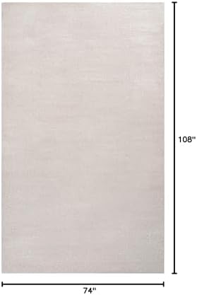 JONATHAN Y Haze Solid Low-Pile Ivory Indoor Area Rug 6x9, Coastal,Bohemian,Minimalist,Classic, Easy-Cleaning for Living Room,Bedroom,Kitchen,Pet Friendly,Non-Shedding (SEU100D-6) - Image 2