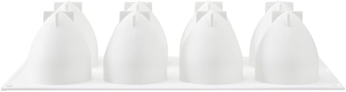 Restaurantware-Pastry Tek 8 Cavities Strawberry Silicone Molds, 10 Oven-Ready Strawberry Molds - Flexible, Freezable, White Silicone Fruit Silicone Molds, Easy Release, For Baking