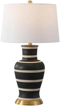 JONATHAN Y Julian Classic Ceramic Urn Metal LED Table Lamp 29", Black/Beige by JONATHANY