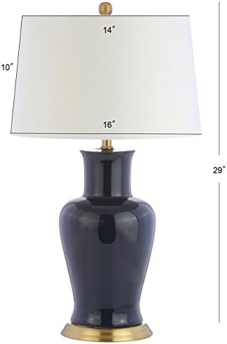 JONATHAN Y Julian Classic Ceramic Urn Metal LED Table Lamp 29", Navy - Image 6