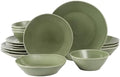 Bloomhouse - Two Time Oprah's Favorite Things Winner - Montecito Breeze 16 Piece (Service for 4) Double Plates and Bowls Stoneware Reactive Glaze Dinnerware Set - Cyprus Green by Unknown