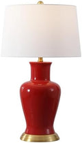 JONATHAN Y Julian Classic Ceramic Urn Metal LED Table Lamp 29", Red by JONATHANY