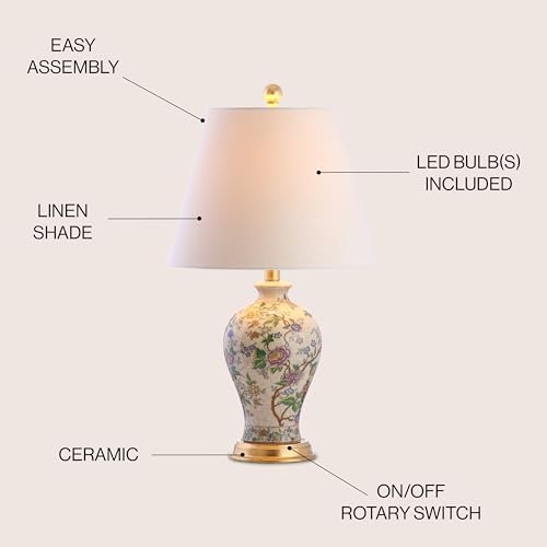 JONATHAN Y Grace 24" French Country Floral Urn Ceramic Lamp, Multi-Colored - Image 5