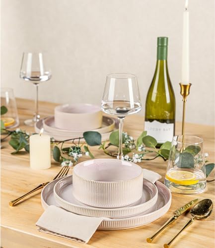 TheTerra Ceramic Dinnerware Set for 6, 18-Piece Plates and Bowls Set - Image 6