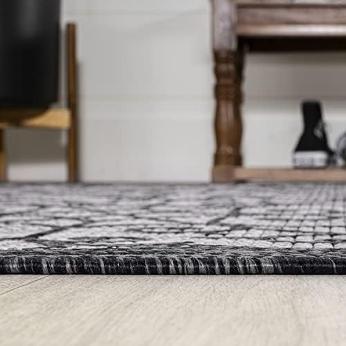 JONATHAN Y Vintage Filigree Indoor Outdoor Area Rug 8X10 Light Gray/Black, Madrid Textured Weave for Backyard, Patio, Porch, Easy-Cleaning, High Traffic, Pet-Friendly, Non-Shedding (SMB107E-8) - Image 6