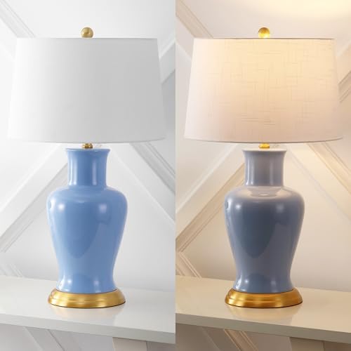 JONATHAN Y Julian Classic Ceramic Urn Metal LED Table Lamp 29", Blue - Image 6