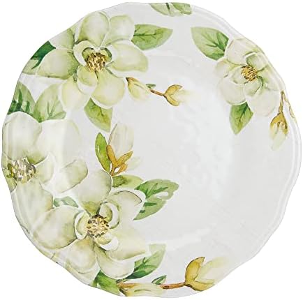 UP 12 Piece Magnolia Melamine Dinnerware Sets, Outdoor Dishes Set, Plates and Bowls Sets, Service for 4, Green - Image 3