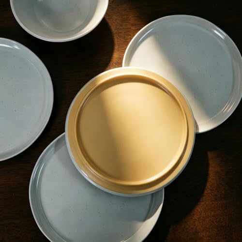 Melamine Dinnerware Set for 4, Unbreakable Plates and Bowls, Gray - Image 7
