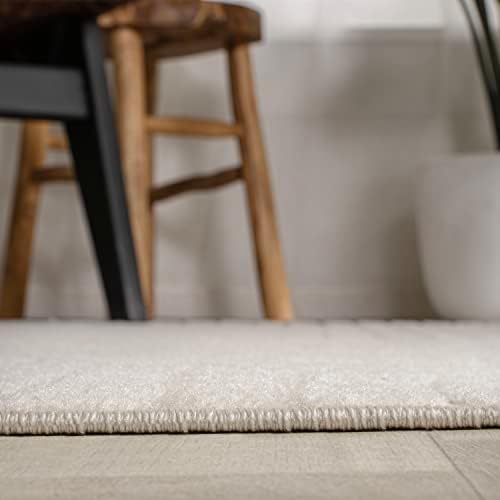 JONATHAN Y Hallie High-Low Curve Ivory/Cream 8' Round Indoor/Outdoor Area Rug, Minimalist, Pet Friendly, Non-Shedding, Stain Resistant, Hose-Washable for Backyard, Patio, Porch (SCN100B-8R) - Image 6