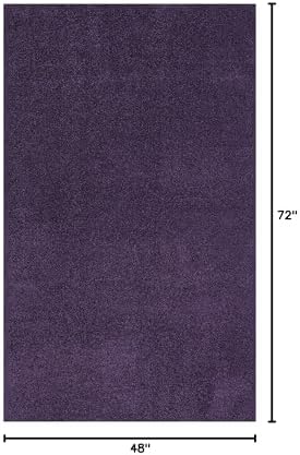 JONATHAN Y Haze Solid Low-Pile Purple Indoor Area Rug 4x6, Coastal,Bohemian,Minimalist,Classic, Easy-Cleaning for Living Room,Bedroom,Kitchen,Pet Friendly,Non-Shedding (SEU100N-4) - Image 2