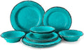 LEHAHA 12 Piece Vintage Melamine Dinnerware Sets, Farmhouse Plates and Bowl by LEHAHA