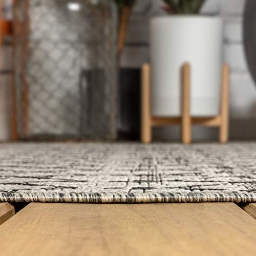JONATHAN Y Moroccan Geometric Indoor Outdoor Runner Rug 2X8 Light Gray/Black, Ourika Textured Weave for Backyard, Patio, Porch, Easy-Cleaning, High Traffic Pet-Friendly, Non-Shedding SMB108E-28 - Image 5