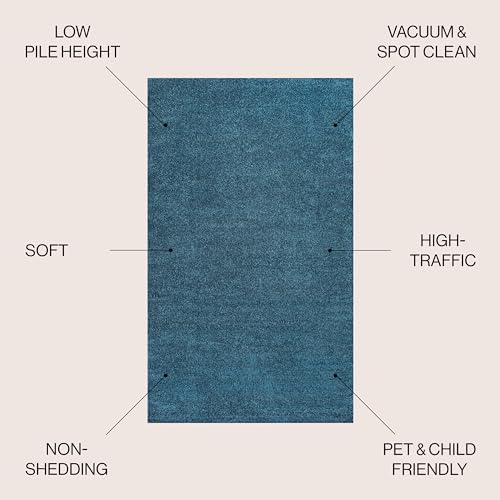 JONATHAN Y Haze Solid Low-Pile Turquoise 9x9 Square Indoor Area Rug, Coastal,Bohemian,Minimalist,Classic, Easy-Cleaning for Living Room,Bedroom,Kitchen,Pet Friendly,Non-Shedding (SEU100H-9SQ) - Image 2