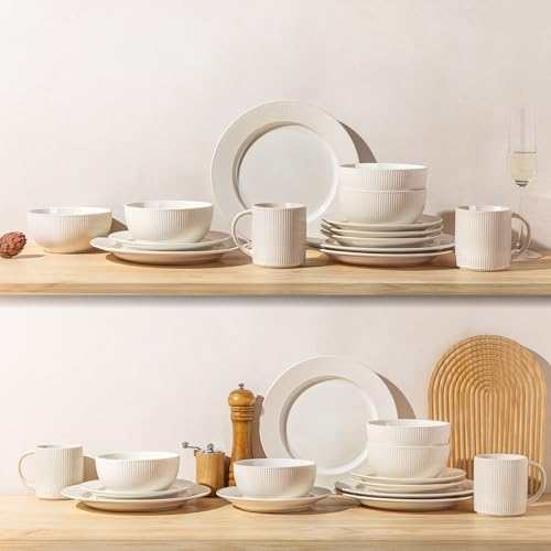 TheTerra Ceramic Dinnerware Set for 4, 12-Piece Plates and Bowls Set - Image 7