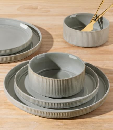 TheTerra Ceramic Dinnerware Set for 4, 16-Piece Plates and Bowls Set - Image 5