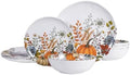 12pcs Melamine Dinnerware Set - Fall Pumpkin Plates and Bowls for RV by LECHOO