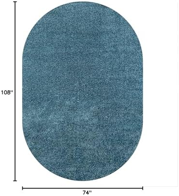 JONATHAN Y Haze Solid Low-Pile Turquoise 6x9 Oval Indoor Area Rug, Coastal,Bohemian,Minimalist,Classic, Easy-Cleaning for Living Room,Bedroom,Kitchen,Pet Friendly,Non-Shedding (SEU100H-6OV) - Image 2